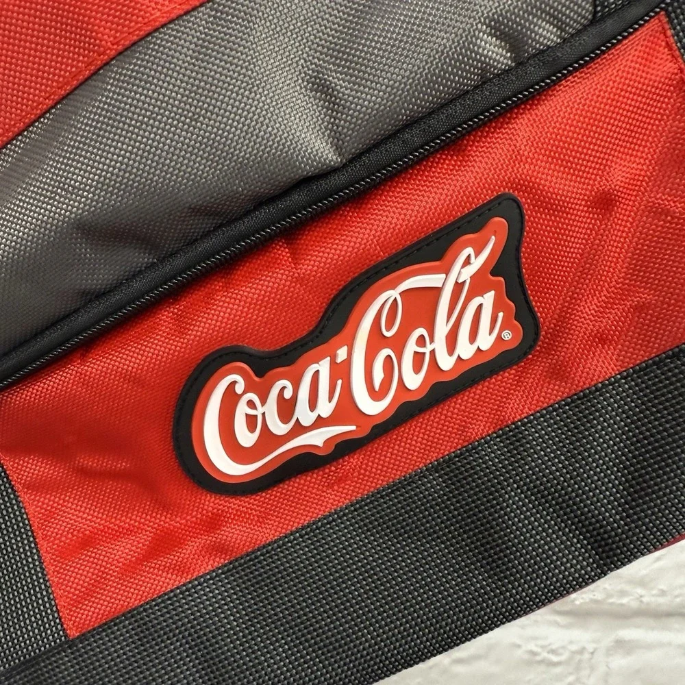 Coca Cola Red Black Tote Medium Sized Duffle Bag With Shoulder Strap Coca Cola